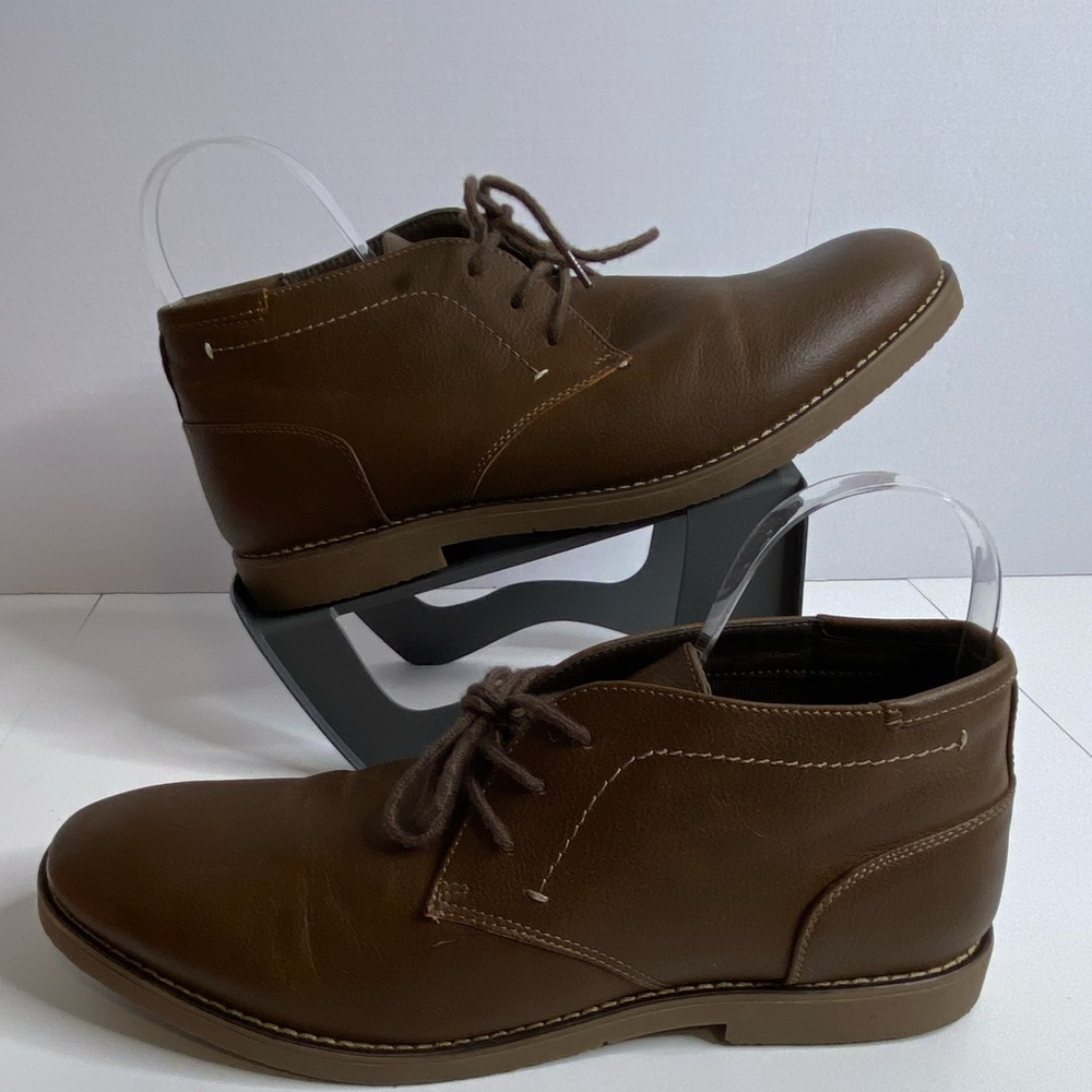 Men's Dexter Comfort Memory Foam Brown Lace up Ankle Boots Size 13